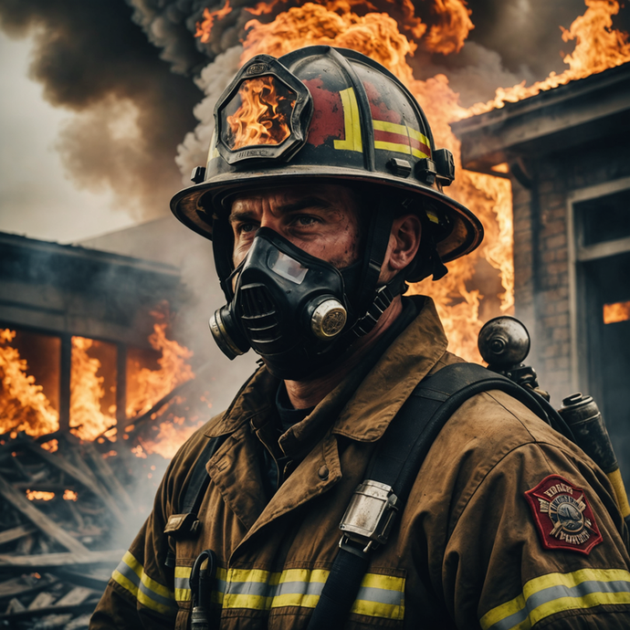 Heroic Firefighter Stands Tall Amidst Blazing Inferno