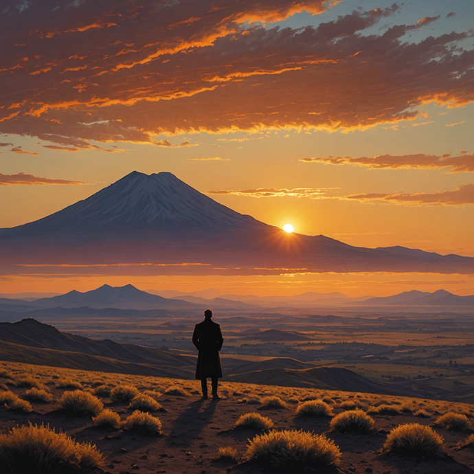 Silhouetted Against the Sunset: A Moment of Contemplation