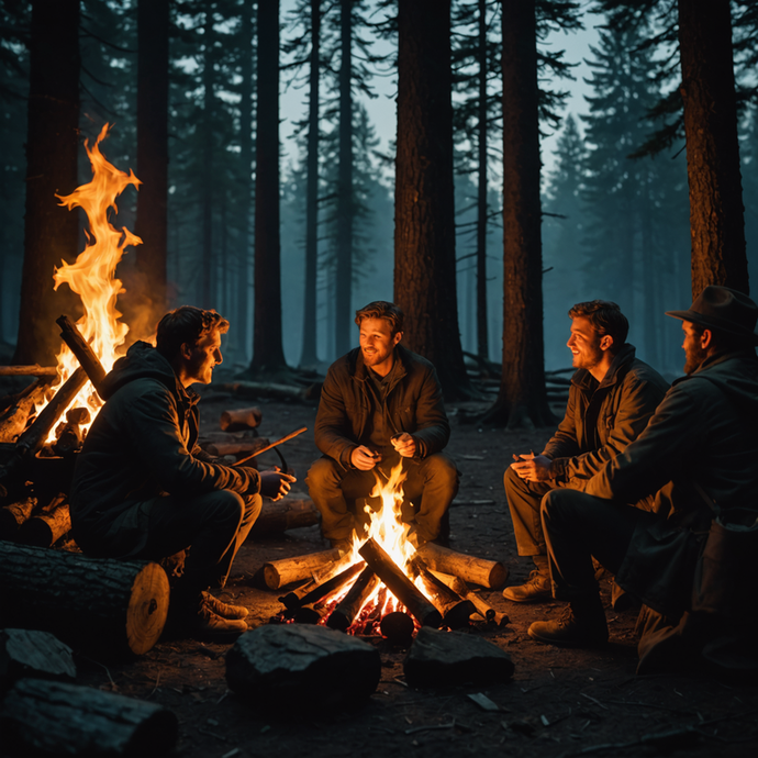 Campfire Tales: A Moment of Warmth in the Dark Forest