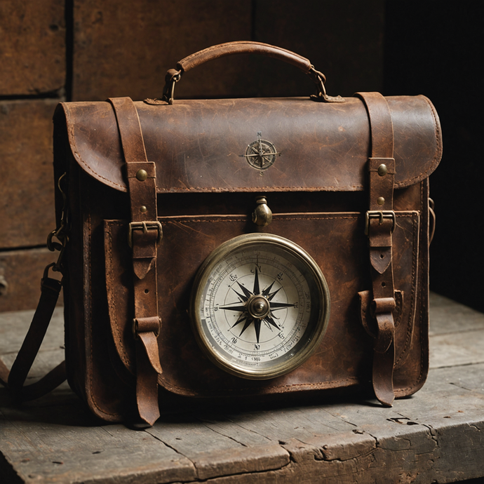 A Journey Begins: Vintage Satchel and Compass Beckon Adventure