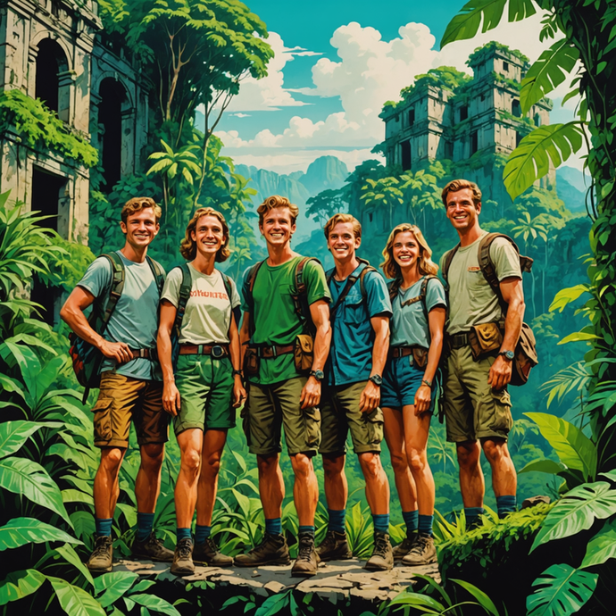 Jungle Adventure: A Group Portrait in Painterly Style