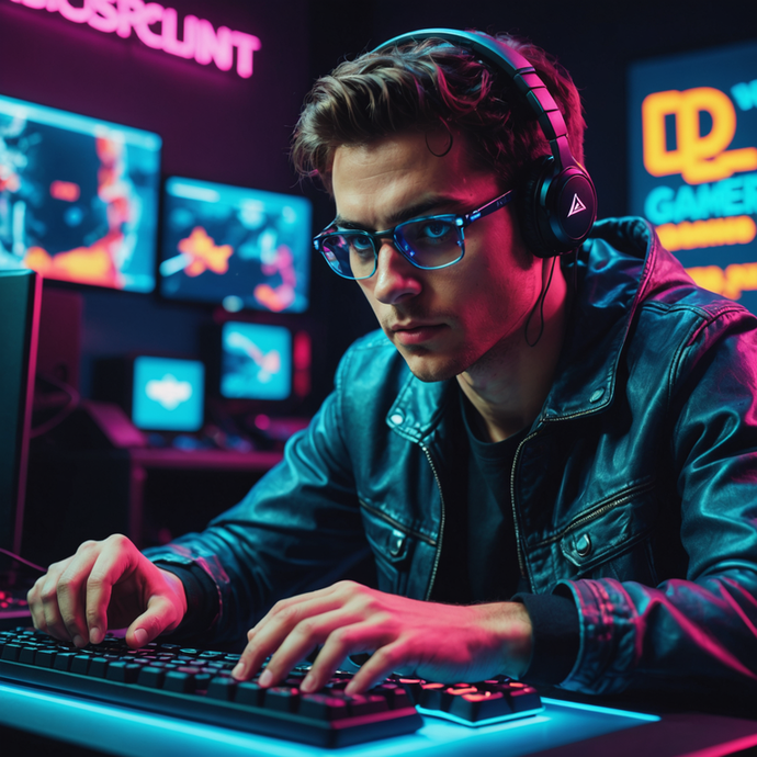 Neon Dreams: A Hacker’s Focus in a Futuristic World