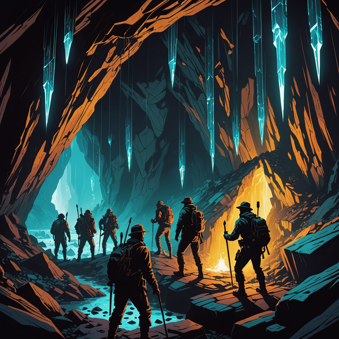 Lost in the Glow: Explorers Venture into a Mystical Cave