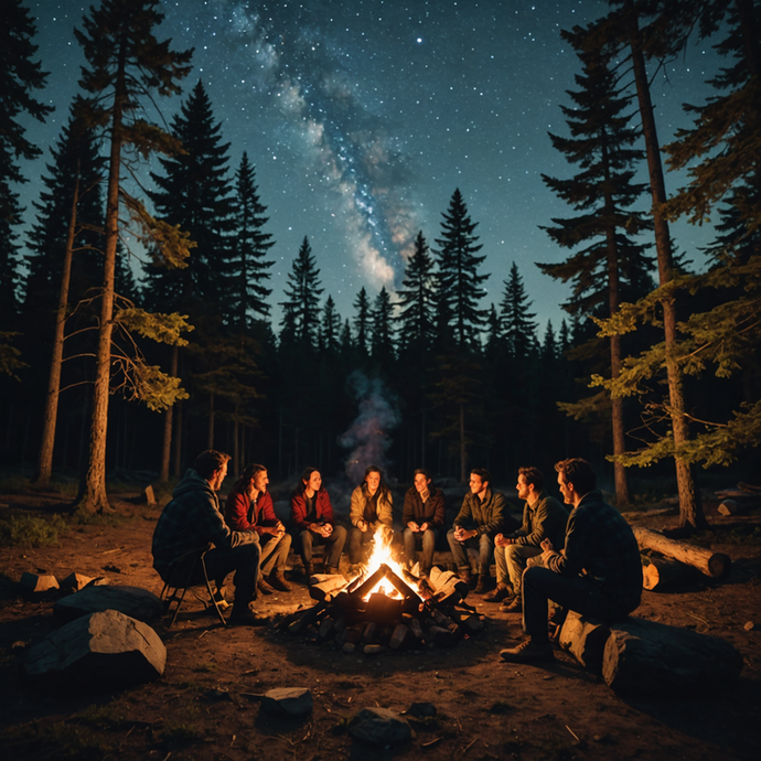 Campfire Tales Under a Starry Sky