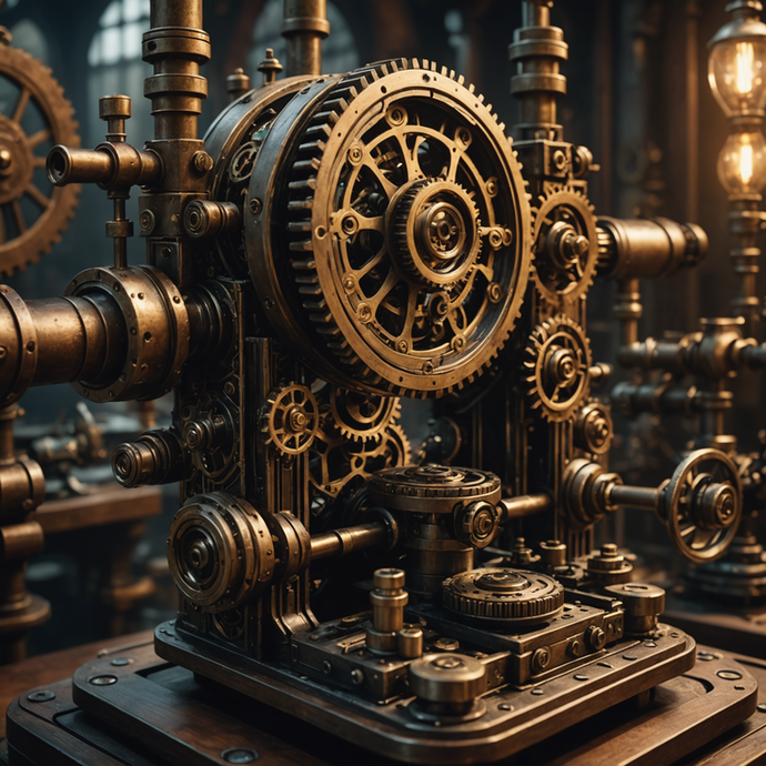 Steampunk Masterpiece: A Close-Up Look at Intricate Machinery