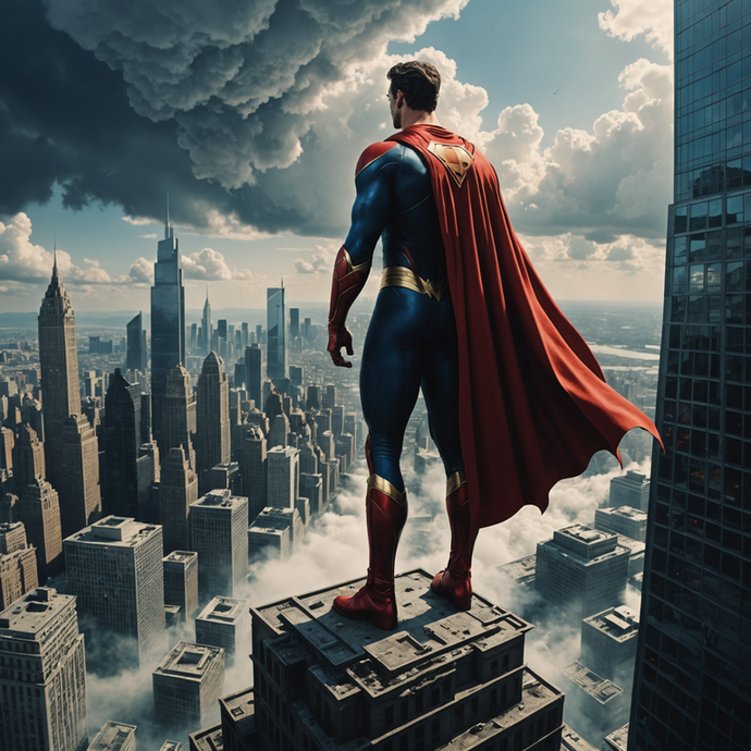 Superman Stands Guard, City Below Shrouded in Mystery