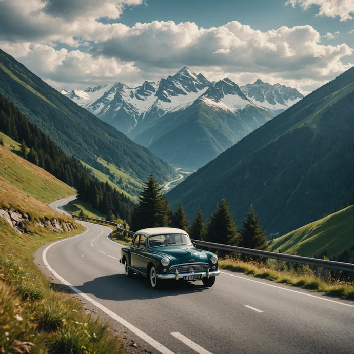 Vintage Journey Through Majestic Peaks