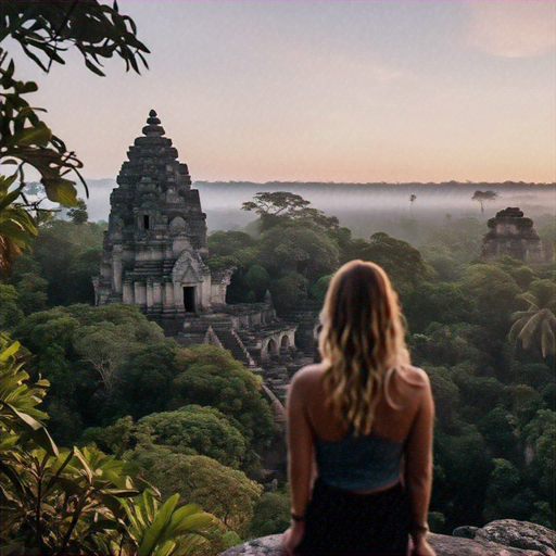 Silhouetted Serenity: A Woman’s Contemplation Amidst the Jungle Mist