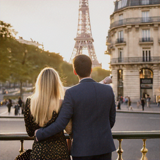 Silhouetted Romance at the Eiffel Tower