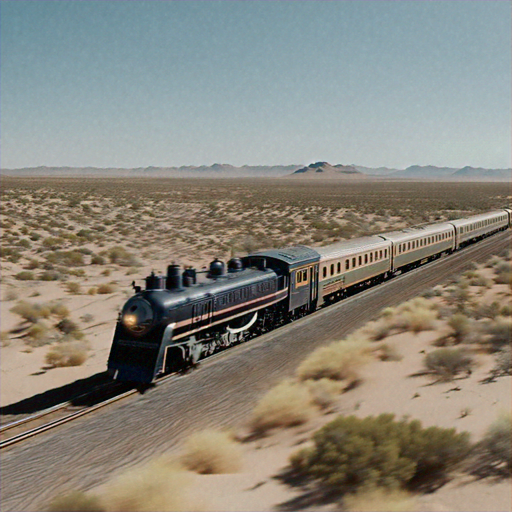 Nostalgia on Rails: A Vintage Train Races Through the Desert