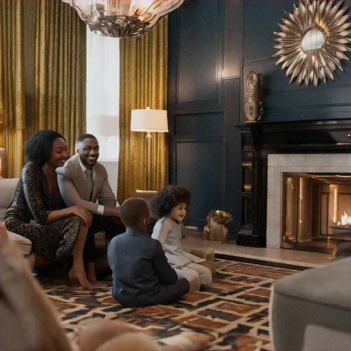 Cozy Family Gathering by the Fireplace