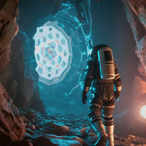 Astronaut Ventures into the Unknown: A Glowing Portal Beckons