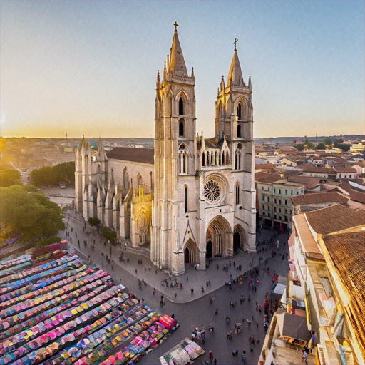 Golden Hour Majesty: A Cathedral Bathed in Tranquility