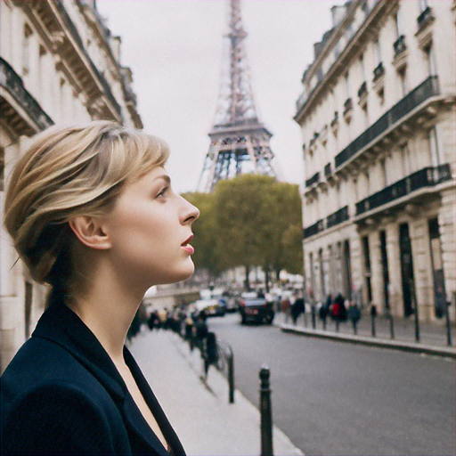 Parisian Dreams: A Woman Gazes at the Eiffel Tower