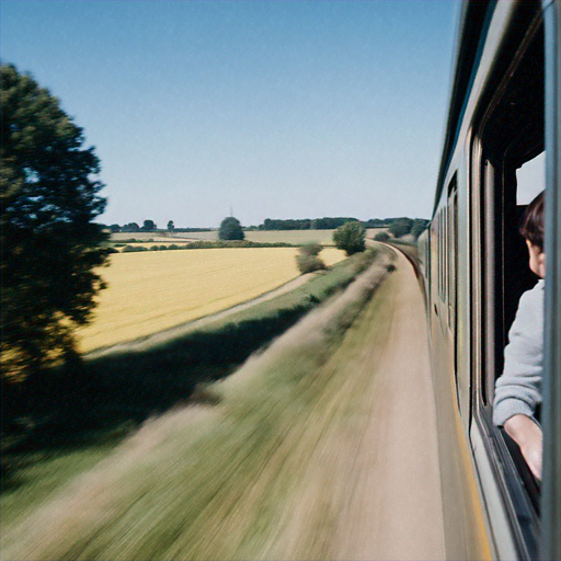 Blurred Beauty: A Train Ride Through Fields of Gold