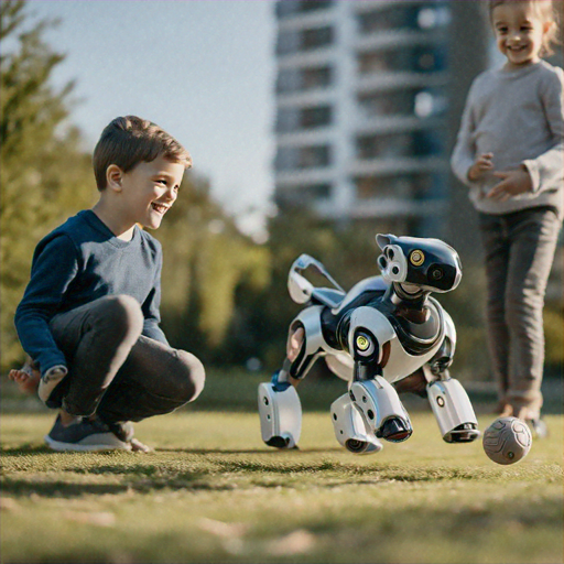 Playful Robotics: A Boy, a Robot Dog, and a Moment of Joy