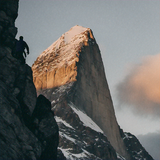 A Lone Climber Conquers the Sunset Peak