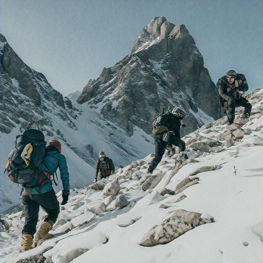 Conquering the Peaks: Hikers Embrace the Majestic Snowy Landscape