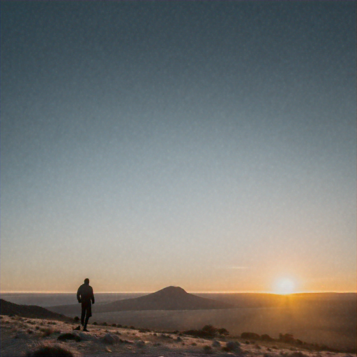 A Solitary Figure Embraces the Setting Sun