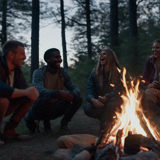 Campfire Laughter: A Cozy Night Under the Stars