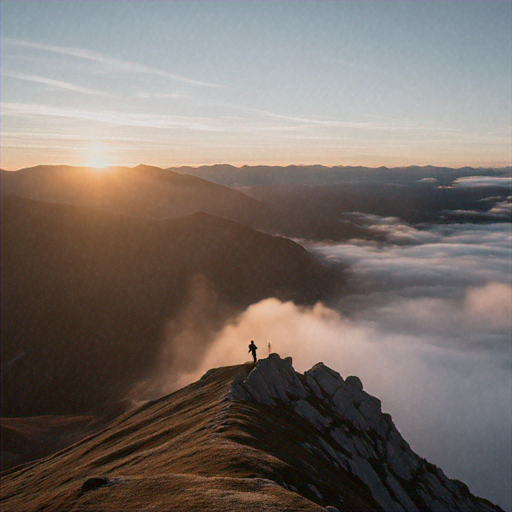 A Solitary Figure Embraces the Dawn’s Embrace