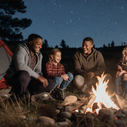 Campfire Nights Under a Starry Sky: A Cozy Gathering of Friends