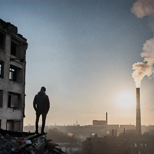 Silhouetted Against the Smoke: A Moment of Contemplation