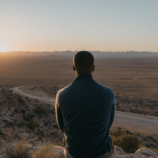 Solitude in the Sunset Desert