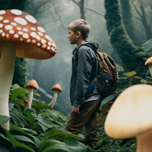 Lost in a World of Wonder: A Boy’s Contemplative Journey Through a Misty Forest