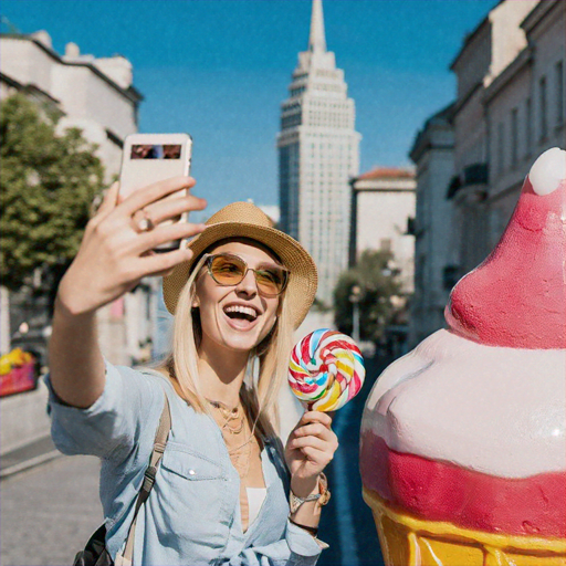 Whimsical Selfie: A Day of Fun and Ice Cream