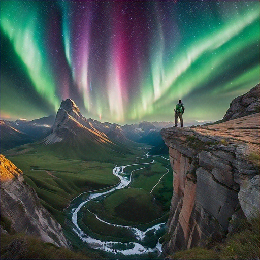 A Solitary Witness to the Aurora’s Majesty