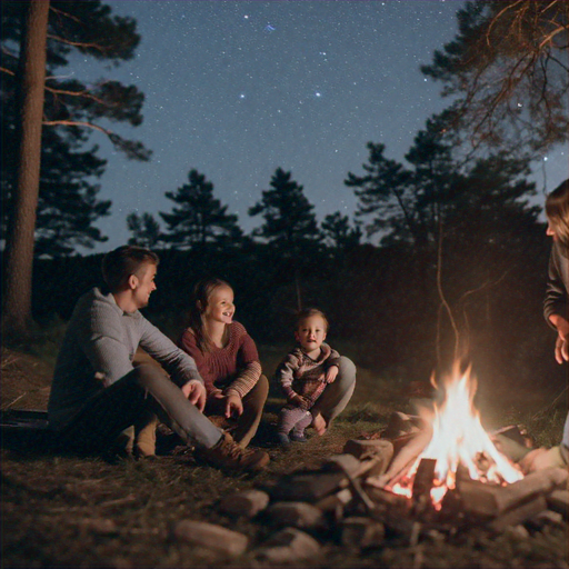 Campfire Glow: A Family’s Night Under the Stars