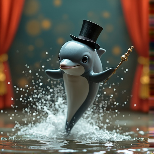 Dapper Dolphin Takes a Splashing Leap!