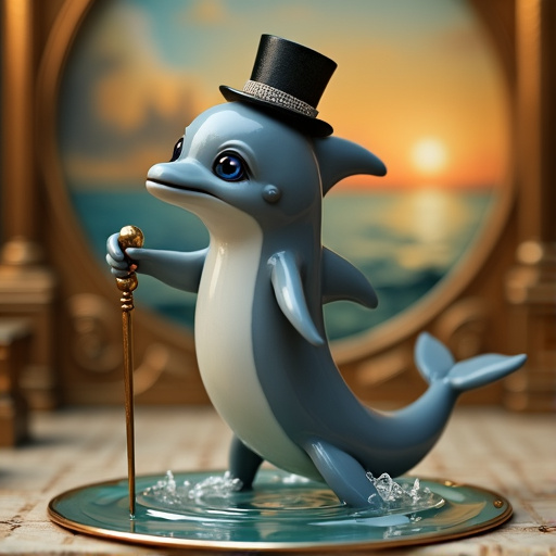 Dapper Dolphin Takes a Stand with Ocean Views