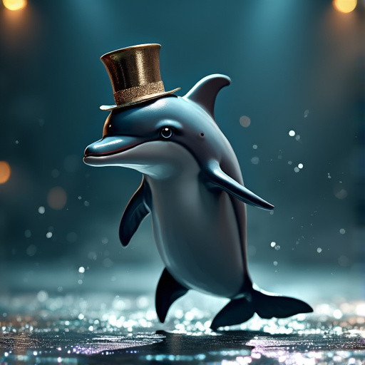 Joyful Dolphin Leap: A Whimsical Splash of Color