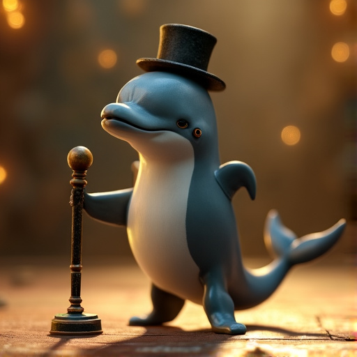 Dapper Dolphin: A Top Hat and Cane Steal the Show