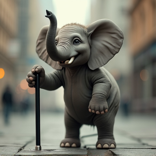 Wise Old Elephant Takes a Stroll