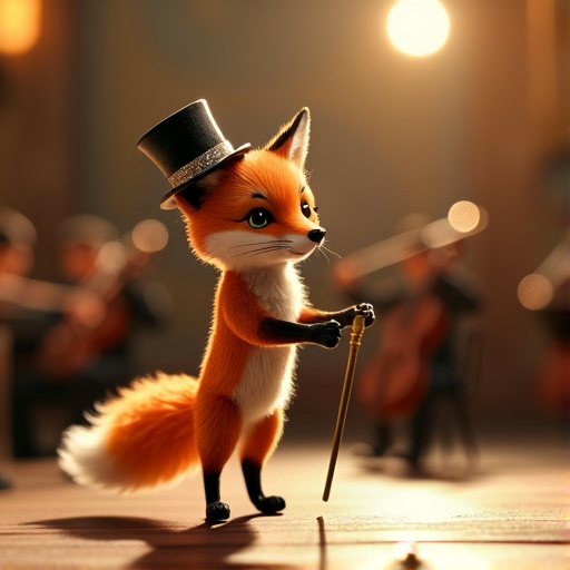 A Dash of Whimsy: A Cartoon Fox Strikes a Pose