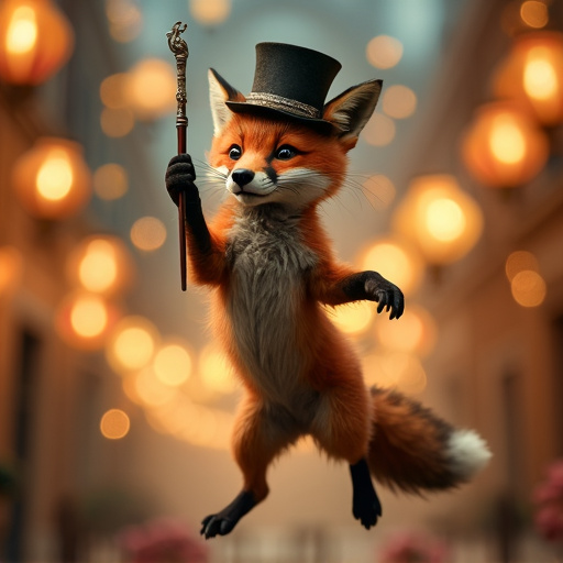 A Whimsical Fox Takes Flight