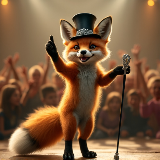 Fox Takes the Stage in a Whimsical Performance