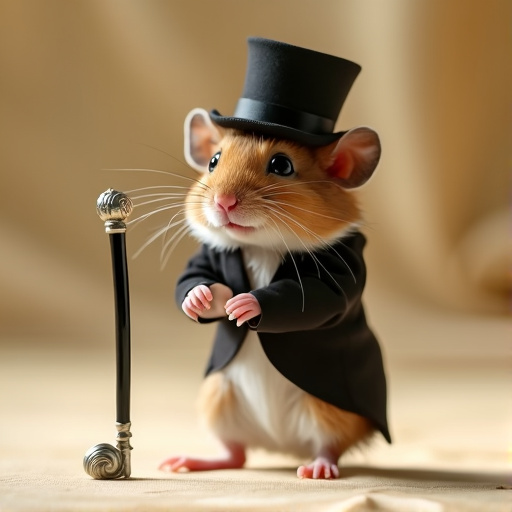 Tiny Tuxedo: Hamster Takes the Stage in Whimsical Charm