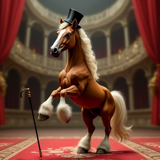 Top Hat and a Tailspin: A Horse’s Whimsical Performance