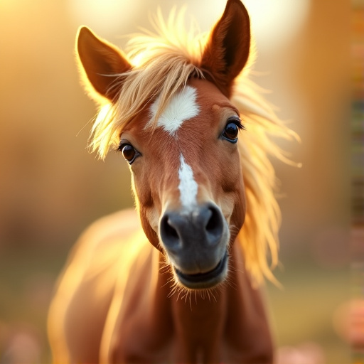 Playful Portrait: A Brown Horse with a Touch of Magic