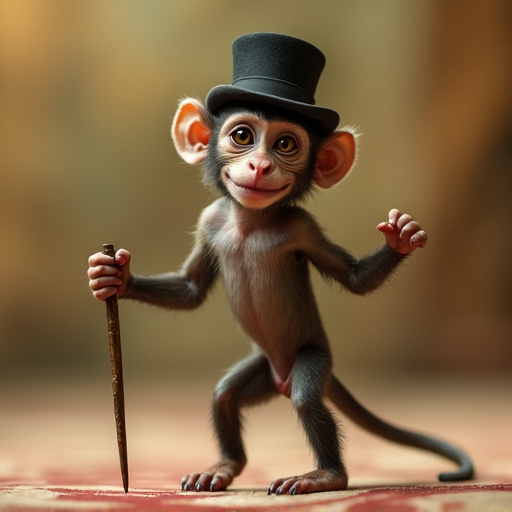 Top Hat Troublemaker: A Monkey’s Playful Mischief