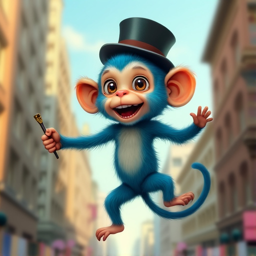 A Blue Monkey’s Whimsical Adventure