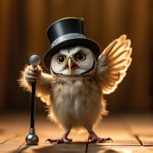 Owl with a Microphone: A Playful Performance