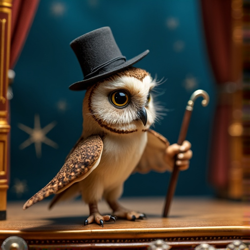 A Whimsical Owl Takes the Stage