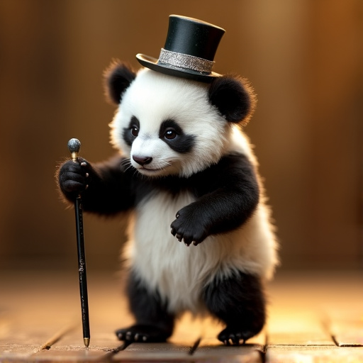 Top Hat and Walking Stick: Panda Cub Steals the Show!