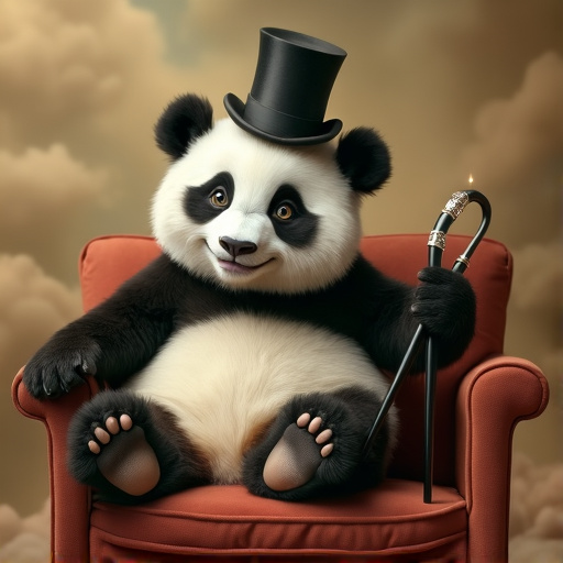 Top Hat Panda Strikes a Pose