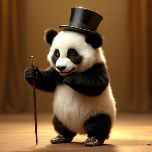 Top Hat Panda Ready for the Spotlight